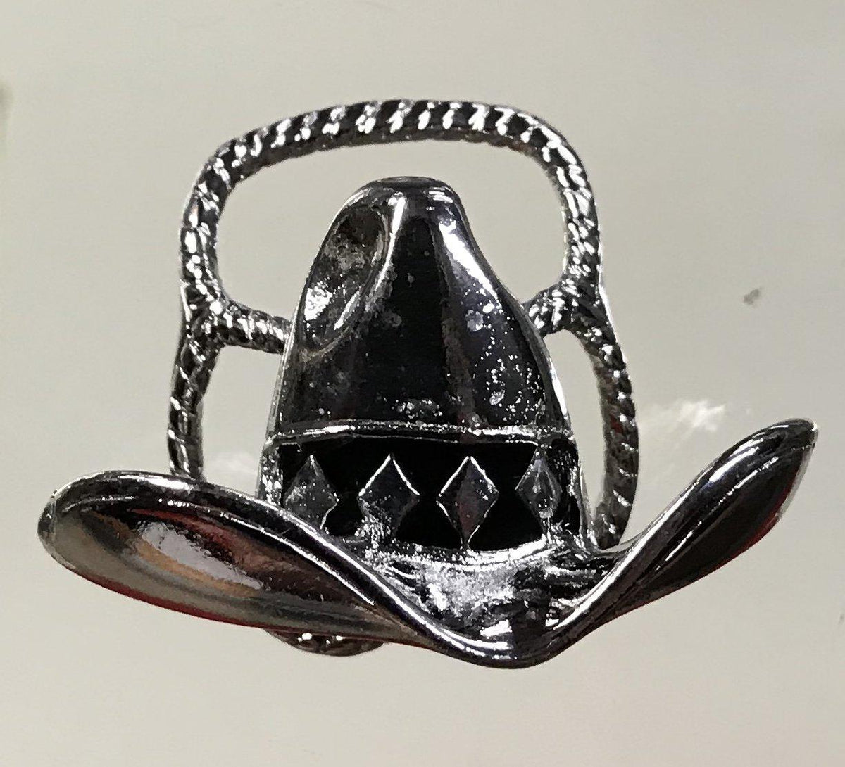 Black &amp; Silver Hat Scarf tie slide, Scarf Slides - Square Up Fashions