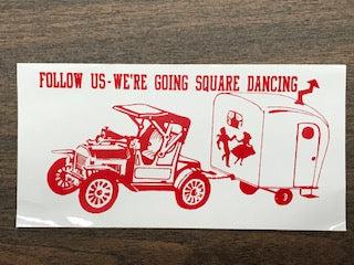 Square Up Fashions&#39; square dance stickers.