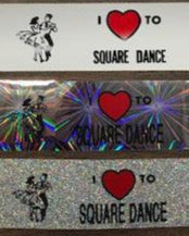 Get your car decorated with these fun Square Up Fashions square dance stickers.