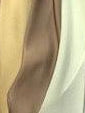 Close-up of three overlapping fabric panels in beige, brown, and off-white from Square Up Fashions' CLEARANCE Light Weight Thin Polyester Scarf Ties, evoking the subtle elegance of solid color designs.