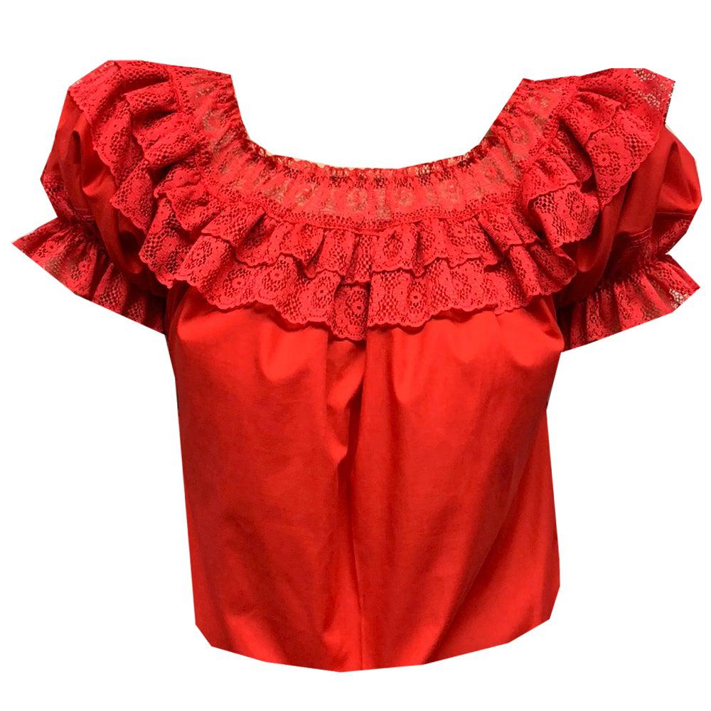Fiesta Laced Round Neck Blouse, Blouse - Square Up Fashions