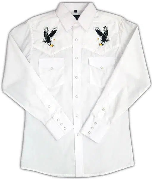 A Mens WHITEHORSE brand Shirt (closeouts) with eagle patches from the White Horse brand.