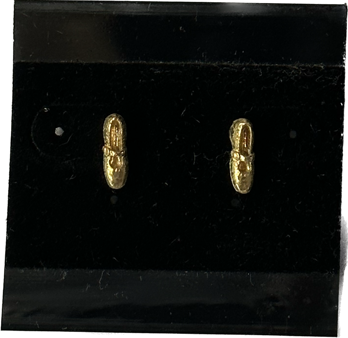 A gift of Gold Post Square Dance Shoe Earrings by Square Up Fashions in a black box.
