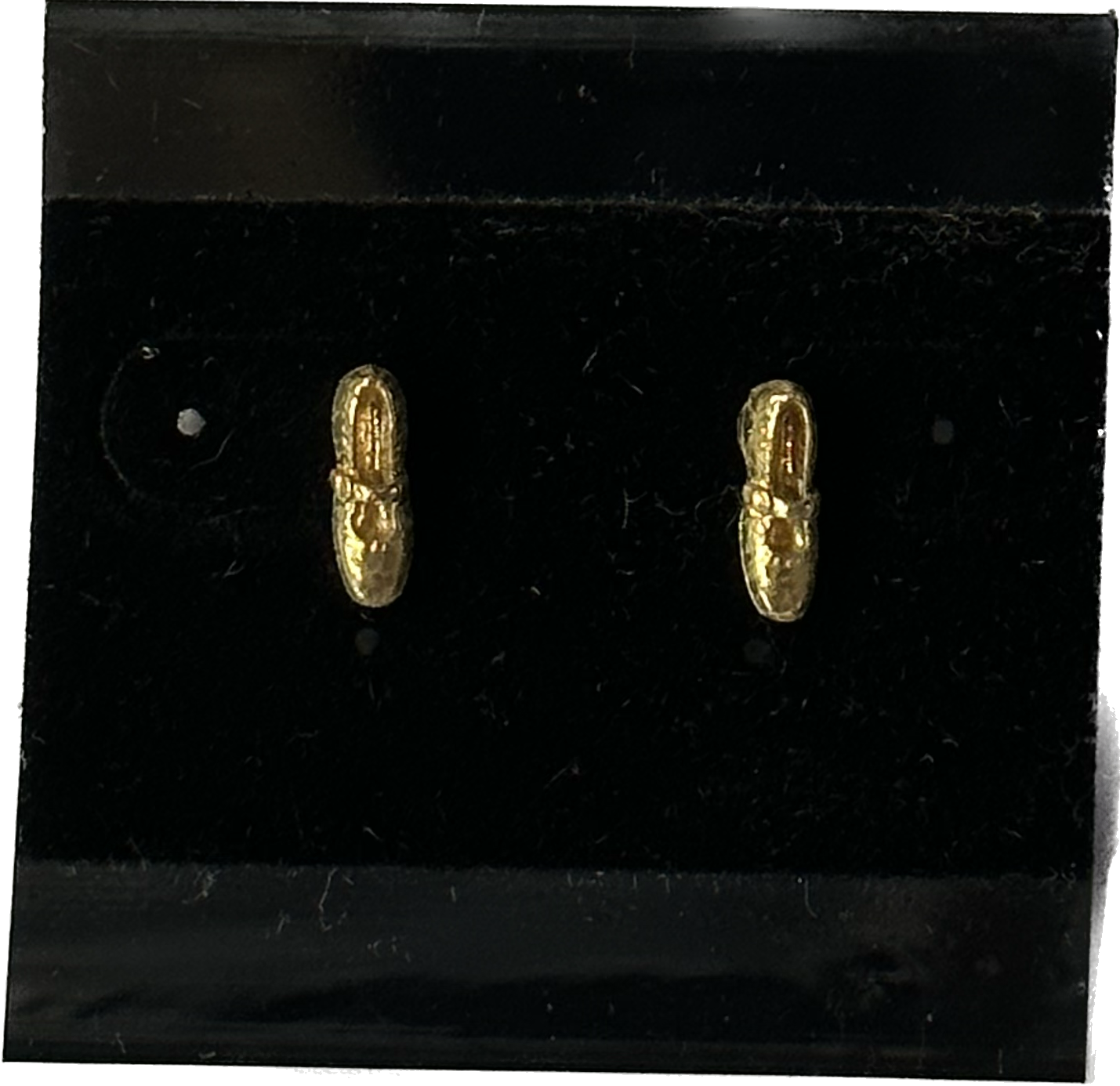 A gift of Gold Post Square Dance Shoe Earrings by Square Up Fashions in a black box.